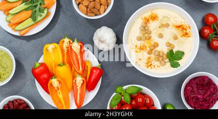 Vegetable background vegan healthy diet vegan healthy bio clean eating food slate panorama Stock Photo
