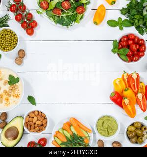 Vegetables background vegan healthy food vegan healthy organic superfood text free space copyspace clean eating food wooden boar Stock Photo