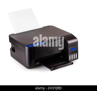 modern compact colore home printer isolated on white background Stock Photo