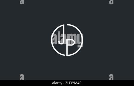 LETTERS JP LOGO DESIGN WITH NEGATIVE SPACE EFFECT FOR ILLUSTRATION USE Stock Vector