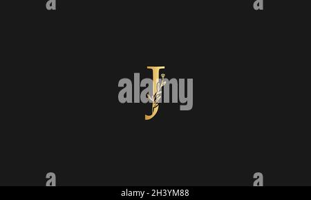 LETTER J LOGO WITH FLOWER ICON FOR ILLUSTRATION USE Stock Vector