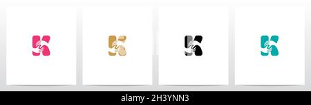 Two Hands On Letter Logo Design K Stock Vector