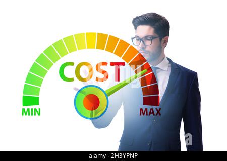 Businessman in cost management concept Stock Photo