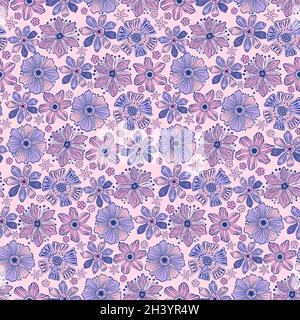 Seamless pattern flower bud.Background floral beauty elegant.Design print stylized graphic ornate. Stock Vector