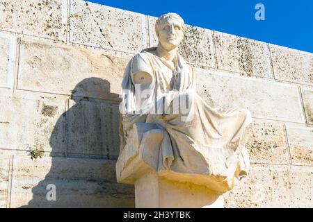 Statue of Menander, Acropolis, Athens, Greece Stock Photo