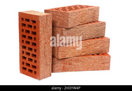 Clinker bricks isolated on white background Stock Photo