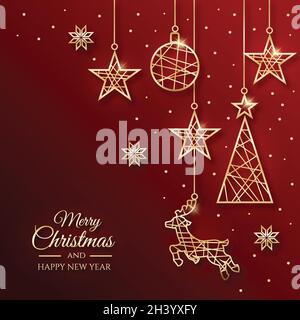 christmas background concept outline style vector design illustration Stock Vector
