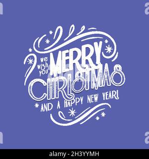 christmas vintage lettering vector design illustration Stock Vector