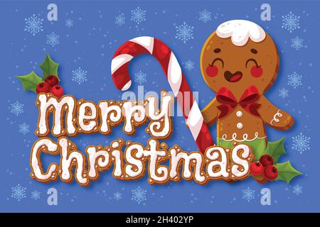 gingerbread cookie with lettering vector design illustration Stock Vector