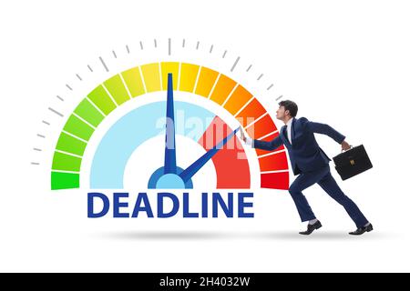 Businessman in deadline and time management concept Stock Photo