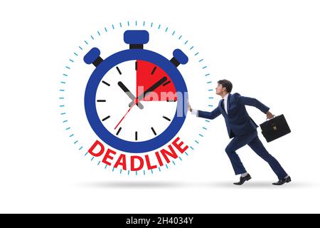 Businessman in deadline and time management concept Stock Photo