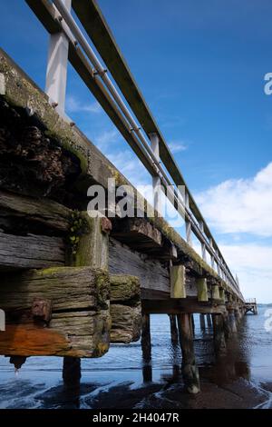 Petone Wharf, Wellington harbour, North Island, New Zealand Stock Photo