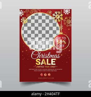christmas poster template sales vector design illustration Stock Vector