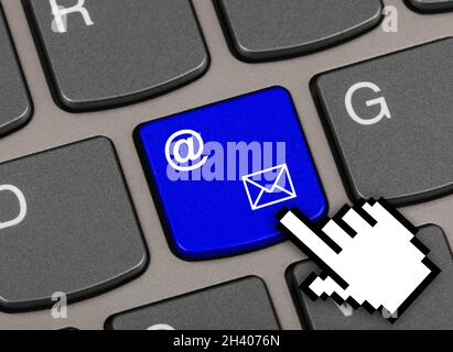 Computer keyboard with e-mail key Stock Photo