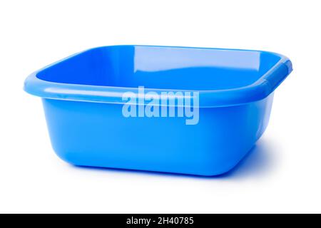 Blue plastic basin Stock Photo