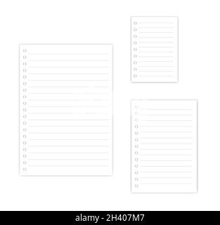 White Blank Hole Punched Paper Block For 3 Ring Binder Vector