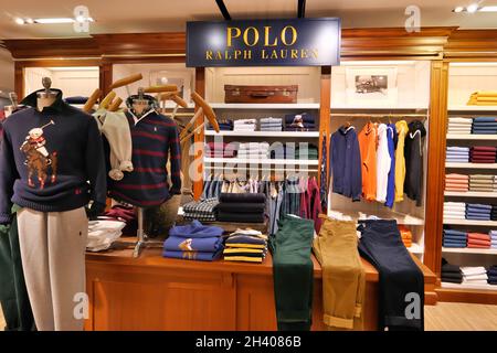 Polo Ralph Lauren Clothes on Display in Shopping Centre Editorial