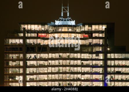working late in an office on the south bank in london Stock Photo