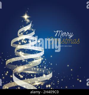 abstract golden christmas tree vector design illustration Stock Vector