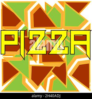 abstract logo of NTF pizza with ethereum pattern in the form of pizza slices 1 Stock Vector