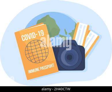 Travel after covid 2D vector isolated illustration Stock Vector
