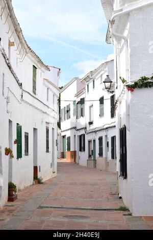 Streets of Es Mercadal, Menorca Balearic Islands Spain Stock Photo