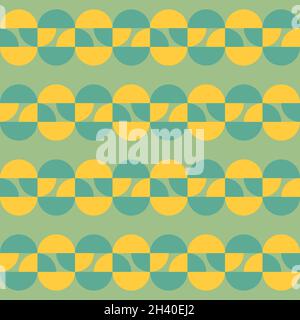 Simple and elegant geometric shapes will decorate any surface or thing and make it attractive. Rounded seamless pattern for prints, textile, web, adve Stock Vector
