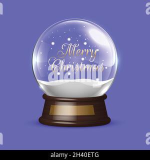 realistic christmas snowball globe vector design illustration Stock Vector