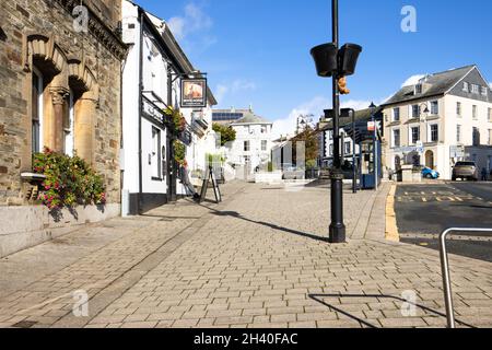 Liskeard Town centre in the morning sunlight Cornwall Stock Photo