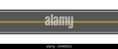 Empty straight road with marking. Overhead view. Highway seamless ...