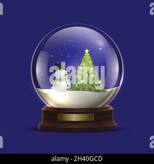 realistic christmas snowball globe vector design illustration Stock Vector