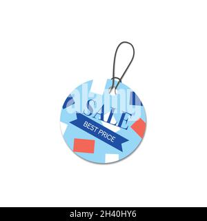 Circle with tied thread isolated on white background. Discounts. Vector illustration Stock Vector