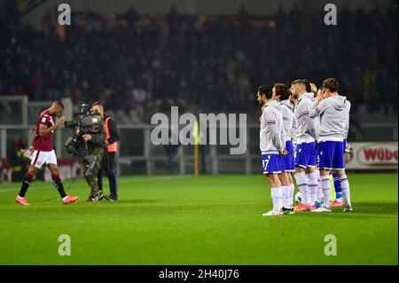 Torino, Italy. 30th Oct, 2021. Sampdoria's team during the Serie A match between Torino FC and UC Sampdoria on October, 30th, 2021 at Stadio Grande Torino in Torino, Italy. Picture by Credit: Antonio Polia/Alamy Live News