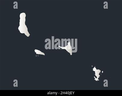 Comoro Island map, Infographics flat design colors snow white, blank Stock Photo