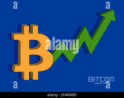 Bitcoin and chart  bull run icon, cryptocurrency background money vector Stock Vector
