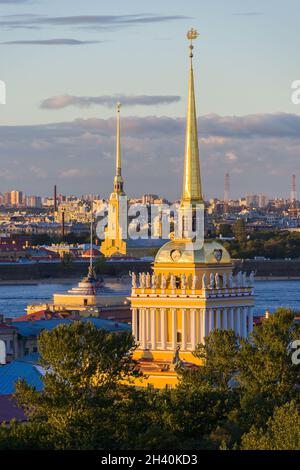 Admiralty Building in Saint Petersburg Stock Photo