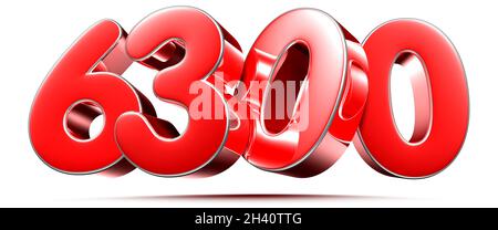 3D illustration number 6300 on white background with clipping path Stock  Photo - Alamy