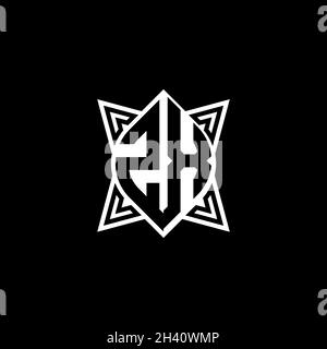 ZX Monogram logo letter with Star geometric shape style design