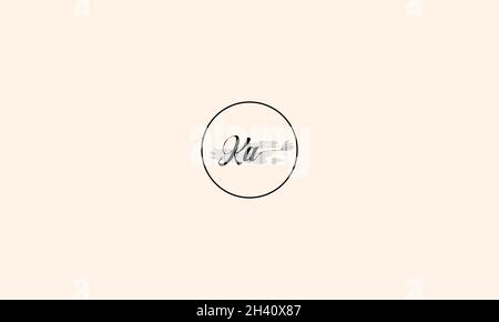 LETTERS KA LOGO DESIGN WITH NEGATIVE SPACE EFFECT FOR ILLUSTRATION USE Stock Vector