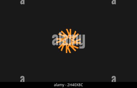 LETTER K MONOGRAM LOGO DESIGN WITH NEGATIVE SPACE EFFECT FOR ILLUSTRATION USE Stock Vector