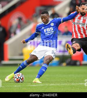 Leicester City's Patson Daka during the match at the Brentford Community Stadium. Picture : Mark Pain / Alamy Stock Photo