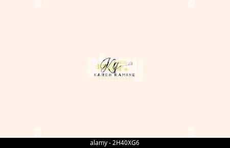 LETTERS KG LOGO DESIGN WITH NEGATIVE SPACE EFFECT FOR ILLUSTRATION USE Stock Vector