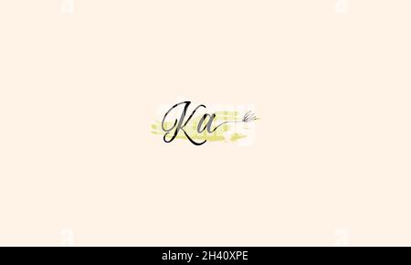 LETTERS KA LOGO DESIGN WITH NEGATIVE SPACE EFFECT FOR ILLUSTRATION USE Stock Vector