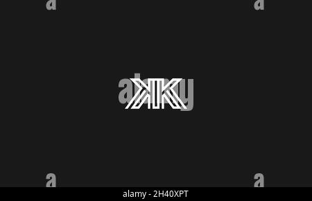 LETTERS KK LOGO DESIGN WITH NEGATIVE SPACE EFFECT FOR ILLUSTRATION USE Stock Vector