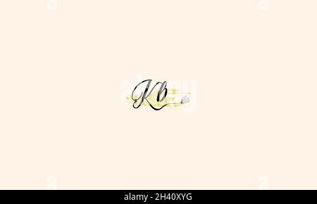 LETTERS KB LOGO DESIGN WITH NEGATIVE SPACE EFFECT FOR ILLUSTRATION USE Stock Vector