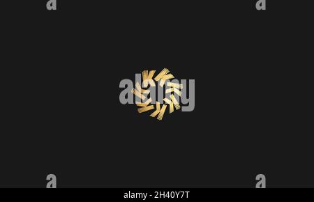 LETTER K MONOGRAM LOGO DESIGN WITH NEGATIVE SPACE EFFECT FOR ILLUSTRATION USE Stock Vector