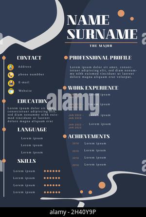 CV Professional Design Template Stock Vector