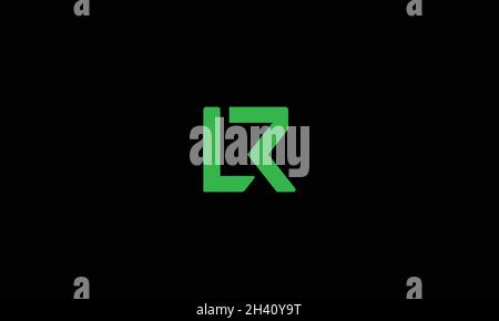 LETTERS LR LOGO DESIGN WITH NEGATIVE SPACE EFFECT FOR ILLUSTRATION USE Stock Vector