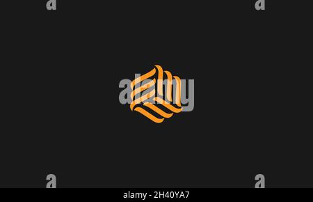 LETTER M LOGO DESIGN WITH LINE ART FOR ILLUSRATION USE Stock Vector