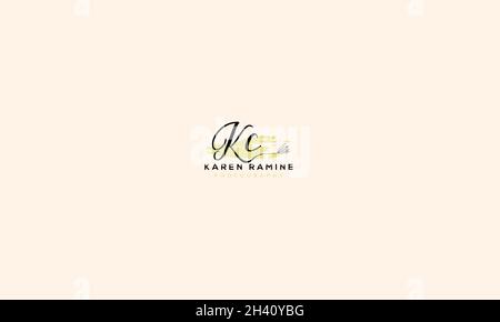 LETTERS KC LOGO DESIGN WITH NEGATIVE SPACE EFFECT FOR ILLUSTRATION USE Stock Vector